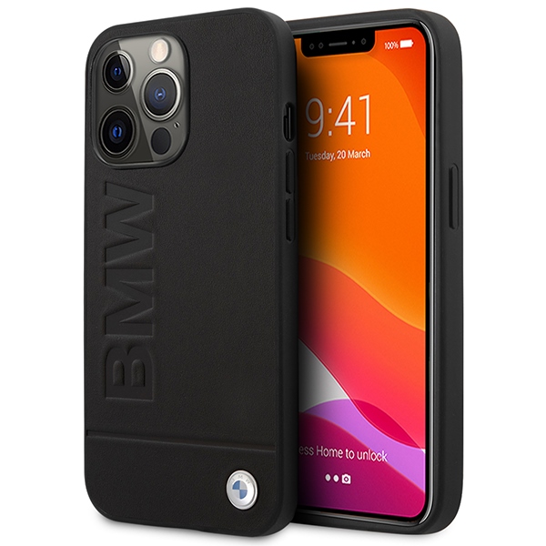 Dėklas BMW BMHMP14LSLLBK iPhone 14 Pro 6,1" juodas/juoda kietas dėklas Parašo Logotipo Atspaudas Magnetinis