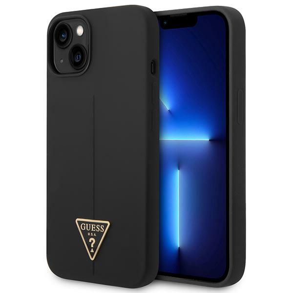 Guess GUHCP14MSLTGK iPhone 14 Plus 6.7" чёрный/чёрный жёсткий чехол Silicone Triangle