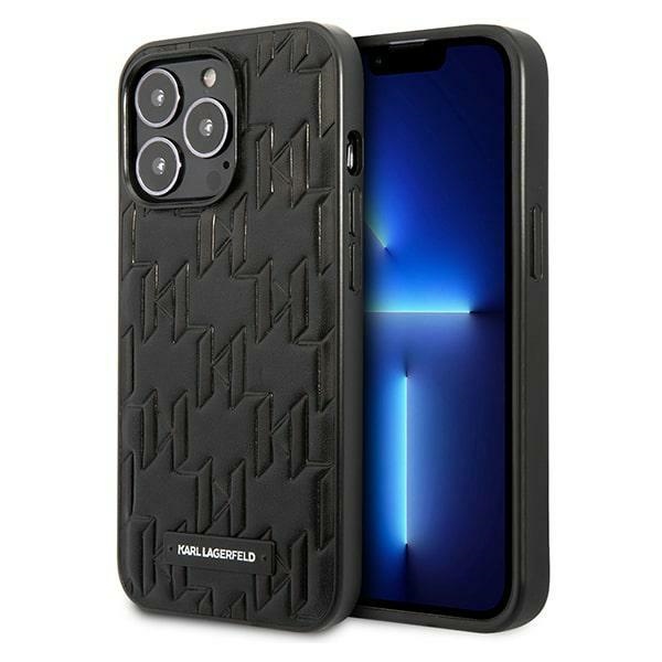 Karl Lagerfeld KLHCP13LMNMP1K iPhone 13 Pro / 13 6.1" dėklas telefonui (m) juodas / juodas Monogramos plokštelė