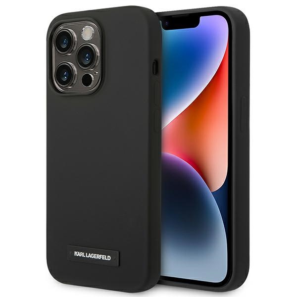 Karl Lagerfeld KLHMP14LSLMP1K iPhone 14 Pro 6,1" kietas dėklas juodas / juodas Silikoninė Plokštelė Magsafe