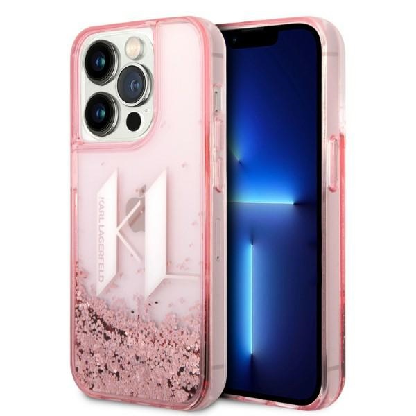 Karl Lagerfeld KLHCP14LLBKLCP iPhone 14 Pro 6.1 "rožinis / rožinis kietas dėklas Liquid Glitter Big KL
