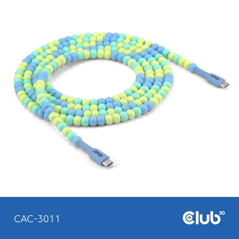 KABELIS USB-C Į USB-C/MĖLYNAS CAC-3011 CLUB3D
