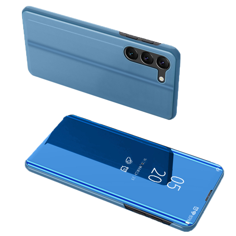 Dėklas telefonui Clear View Case Samsung Galaxy S23+ atverčiamas dėklas mėlynas
