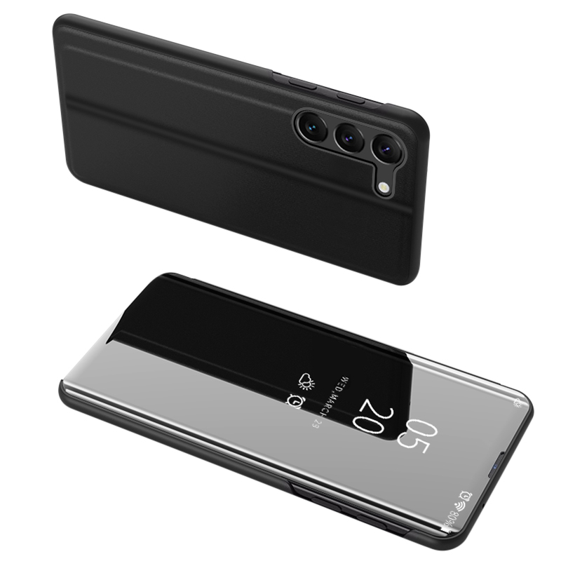 Dėklas telefonui Clear View Case Samsung Galaxy S23+ atverčiamas dėklas juodas