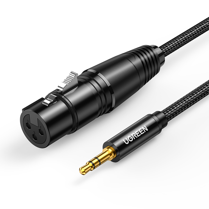 Ugreen AV182 garso laidas 3.5mm mini jack (vyriškas) - XLR (moteriškas) 1m - juodas