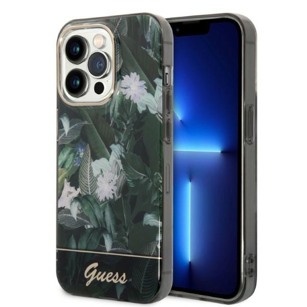 Guess Jungle Collection dėklas telefonui iPhone 14 Pro Max - žalia