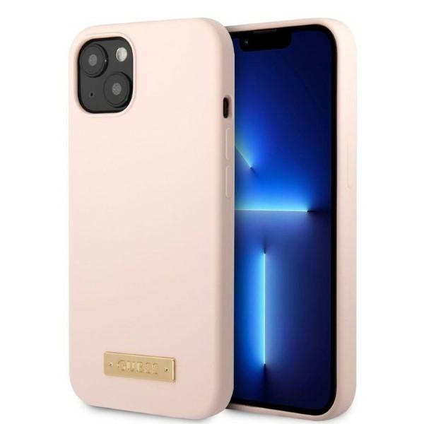 Dėklas telefonui iPhone 13 mini 5.4 - rožinis Silikoninė Logo plokštelė MagSafe