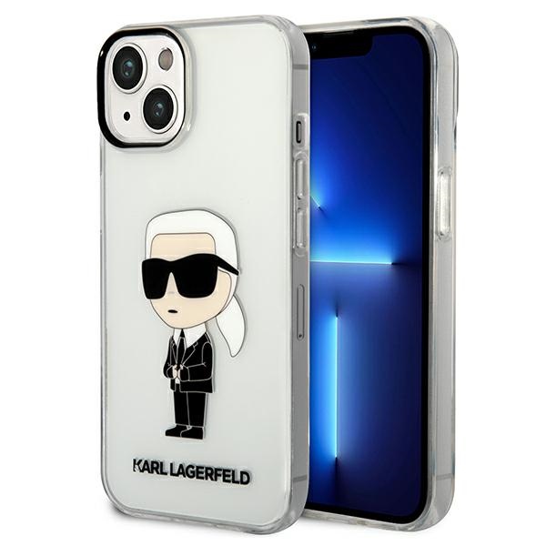Karl Lagerfeld Ikonik Karl dėklas telefonui iPhone 14 Plus - permatomas
