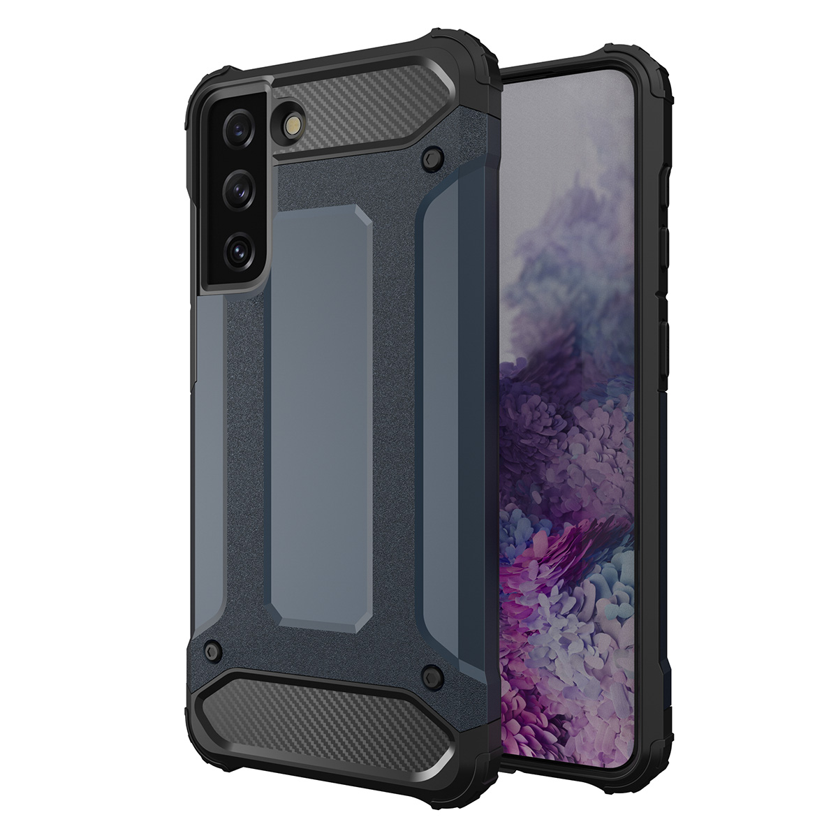 Hybrid Armor dėklas telefonui Samsung Galaxy S23+ šarvuotas hibridinis dėklas mėlynas