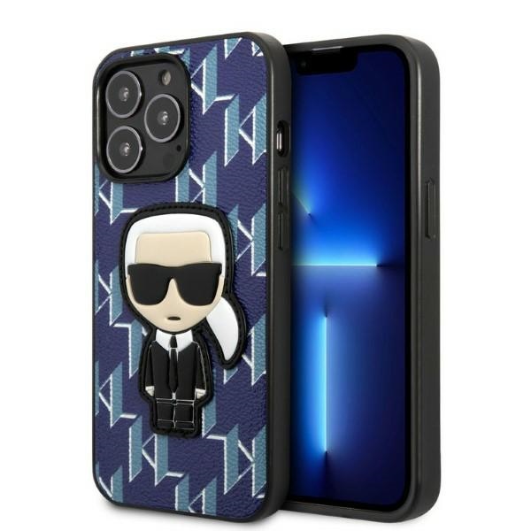 Karl Lagerfeld KLHCP13LPMNIKBL iPhone 13 Pro / 13 6.1" kietas dėklas mėlynas/mėlynas Monograma Ikonik pleistras