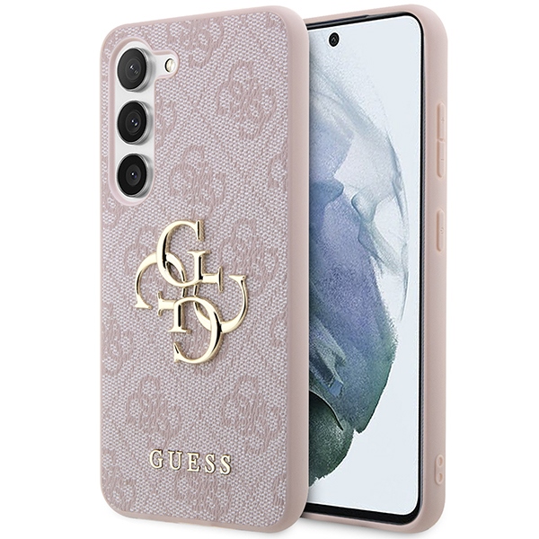 Guess GUHCS23S4GMGPI S23 S911 rožinis/rožinis kietas dėklas 4G Big Metal Logo
