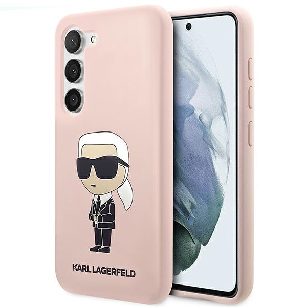 Karl Lagerfeld KLHCS23MSNIKBCP S23+ S916 kietas dėklas rožinis/rožinis Silikoninis Ikonik