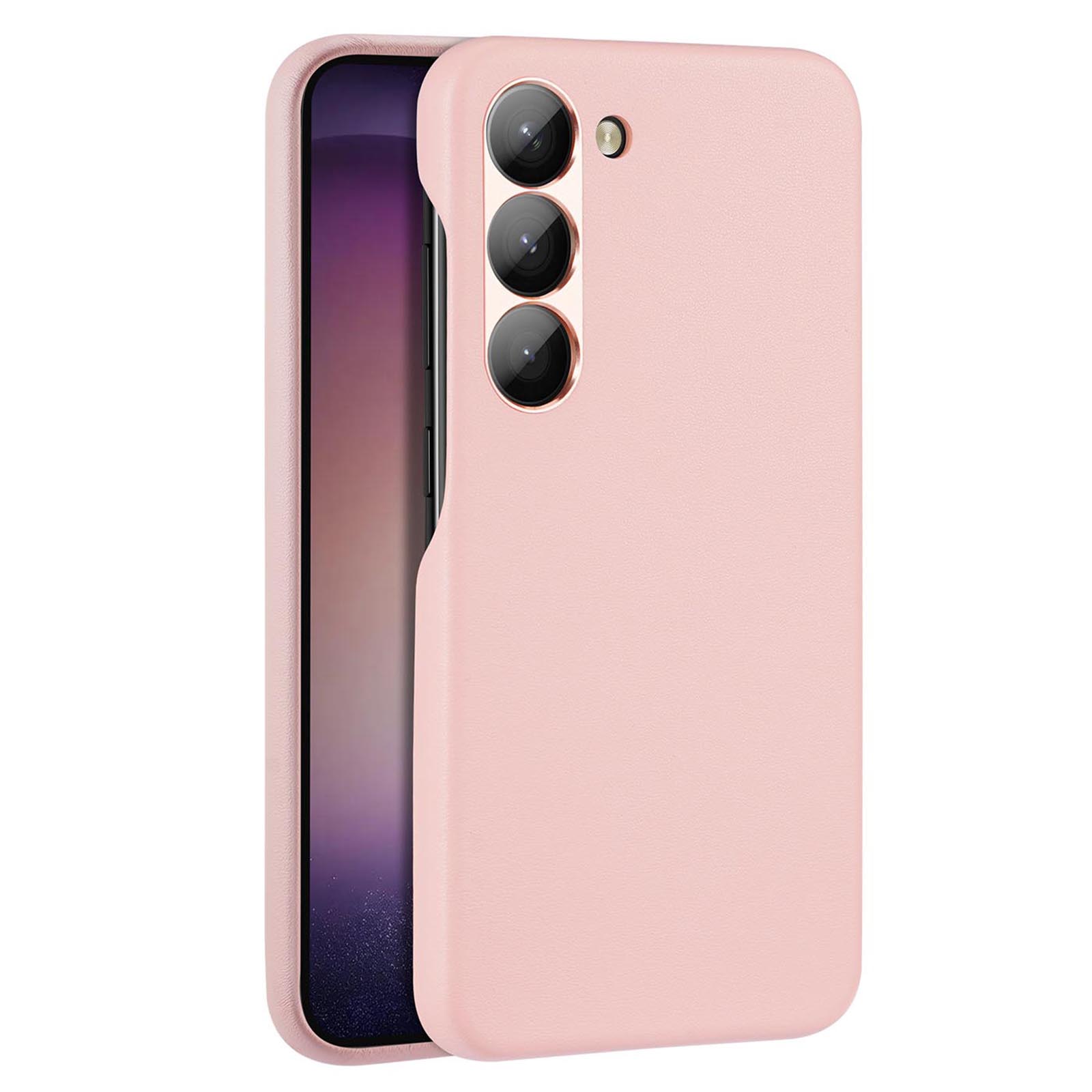 Dux Ducis Grit dėklas Samsung Galaxy S23+ eleganti dėklas iš dirbtinės odos rožinė
