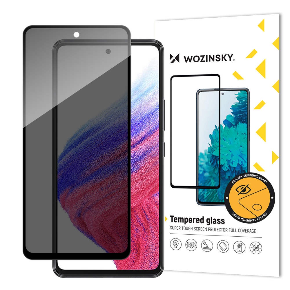 Wozinsky Privacy Glass grūdintas stiklas Samsung Galaxy A53 5G su Anti Spy privatumo filtru