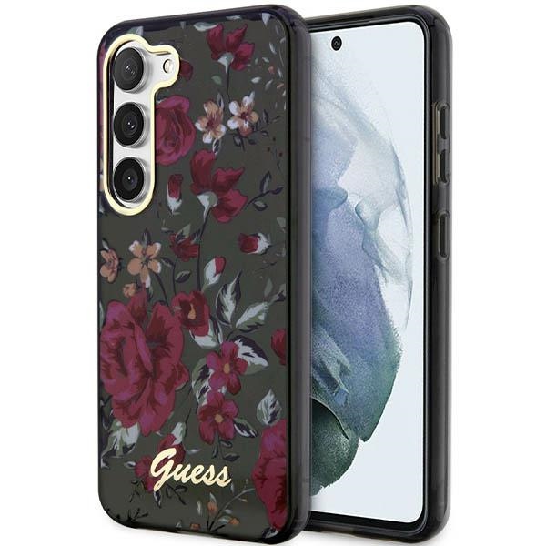 Guess GUHCS23MHCFWSA S23+ S916 žalias/kaki kietas dėklas Flower Collection