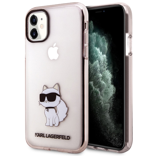 Karl Lagerfeld KLHCN61HNCHTCP iPhone 11 / Xr 6.1" rožinis/rožinis kietas dėklas Ikonik Choupette