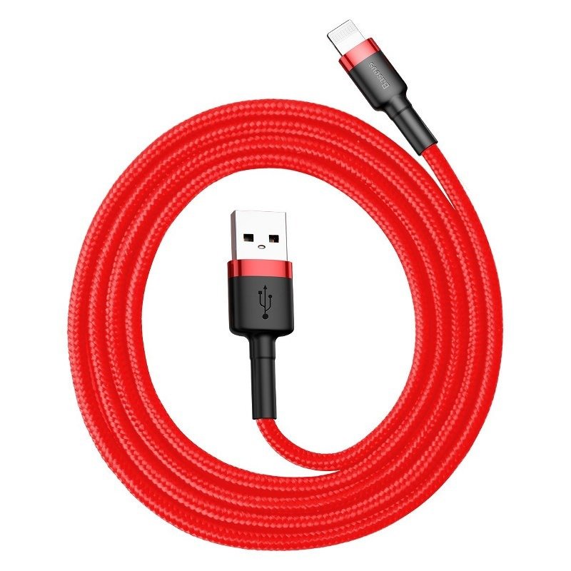 Baseus Cafule USB Lightning kabelis 2.4A 1m (juodas + raudonas)