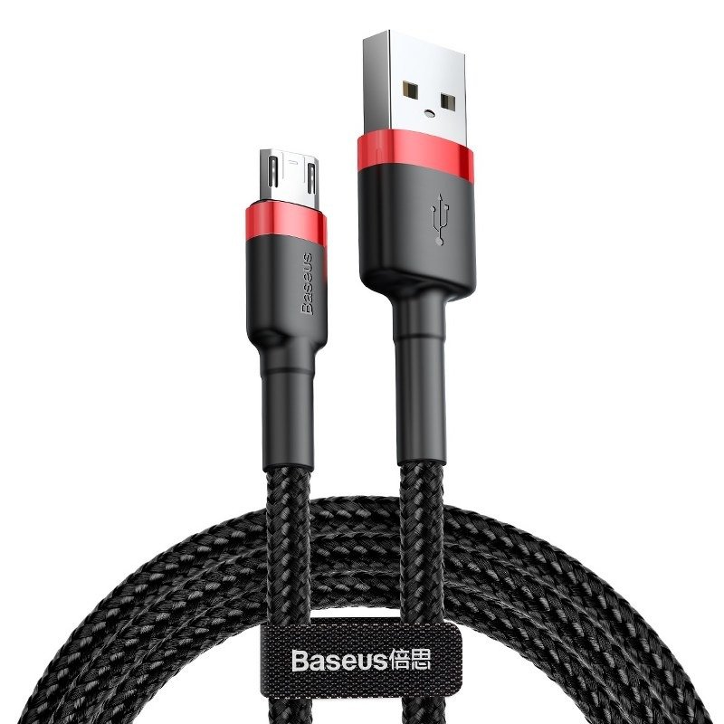 Mikro USB laidas Baseus Cafule 1,5A 2 m (raudonas/juodas)