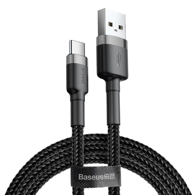 USB cable Baseus Cafule Type-C 2.0m 2A gray-black CATKLF-CG1