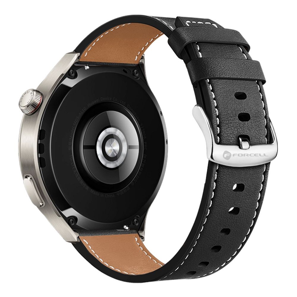 FORCELL F-DESIGN FS21 ekologiškos odos dirželis SAMSUNG laikrodžiui 20 mm juodas