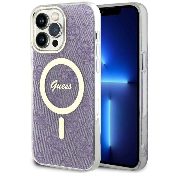 Guess GUHMP14XH4STU iPhone 14 Pro Max 6.7" violetinis kietas dėklas 4G Magnetinis