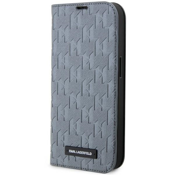 Karl Lagerfeld KLBKP14XSAKLHPG iPhone 14 Pro Max 6.7" Dėklas telefonui sidabrinis sidabrinis Saffiano Monograma