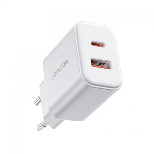 Įkroviklis Joyroom JR-TCF05 baltas 20W (1xPD 1xQC3.0) + Type-C / Lightning 100cm laidas