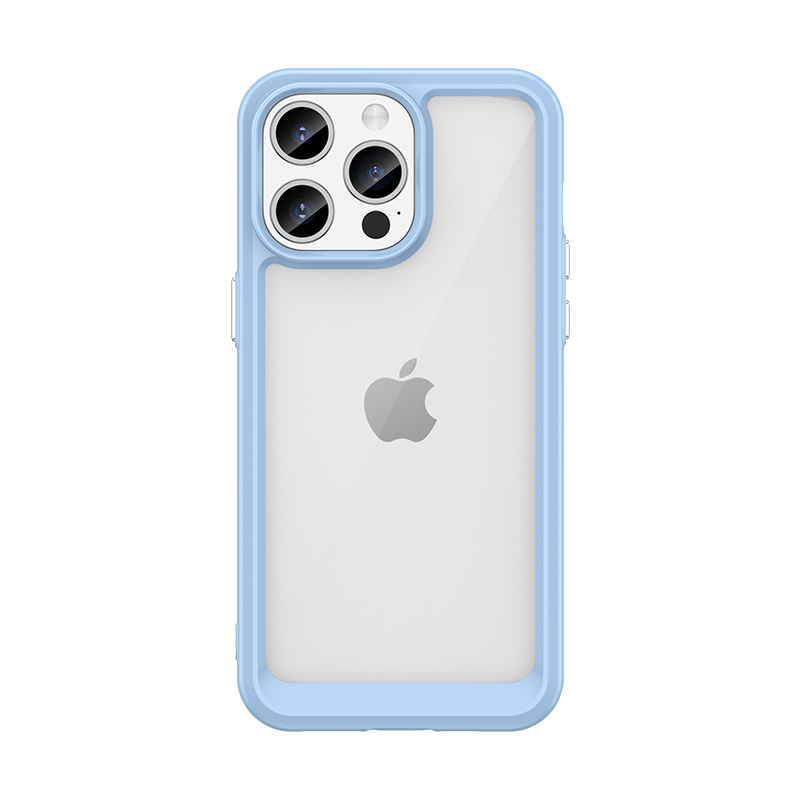 Sustiprintas dėklas su lanksčiu rėmeliu iPhone 15 Pro Outer Space - mėlynas