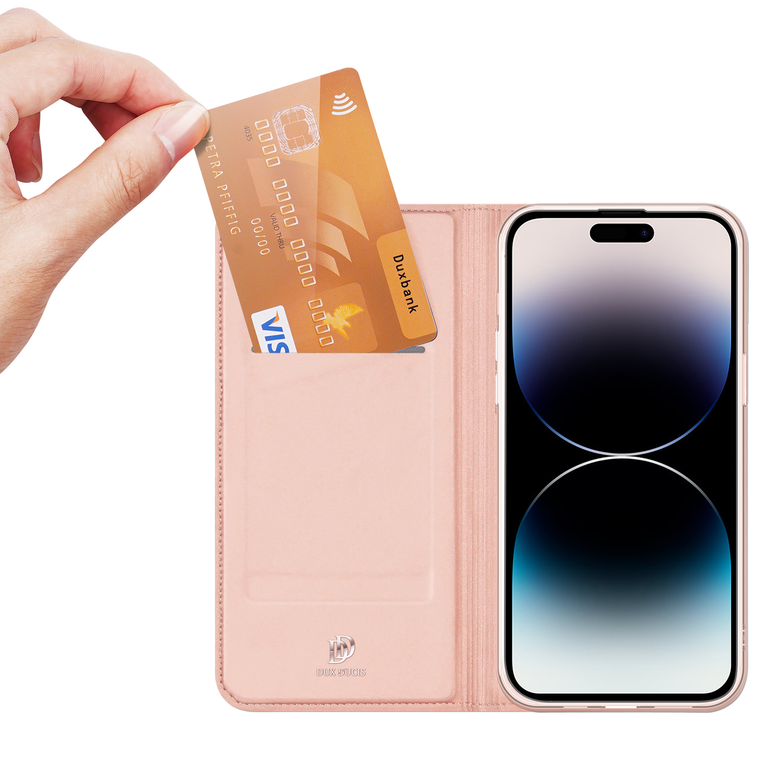 Dėklas Dux Ducis Skin Pro Apple iPhone 15 Pro rožinio aukso