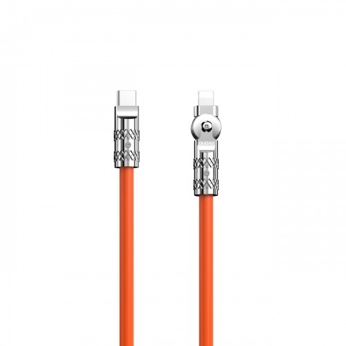 USB laidas Dudao L24CL (180' kampas) Oranžinis Type-C / Lightning 100cm (iki 30W)