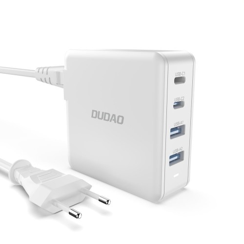 Įkroviklis Dudao A100EU Baltas 100W (2xPD / 2xQC3.0)
