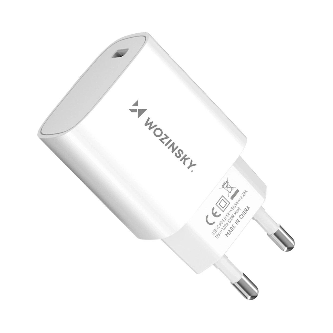 Wozinsky WGWCCW 20W USB-C sieninis įkroviklis - baltas
