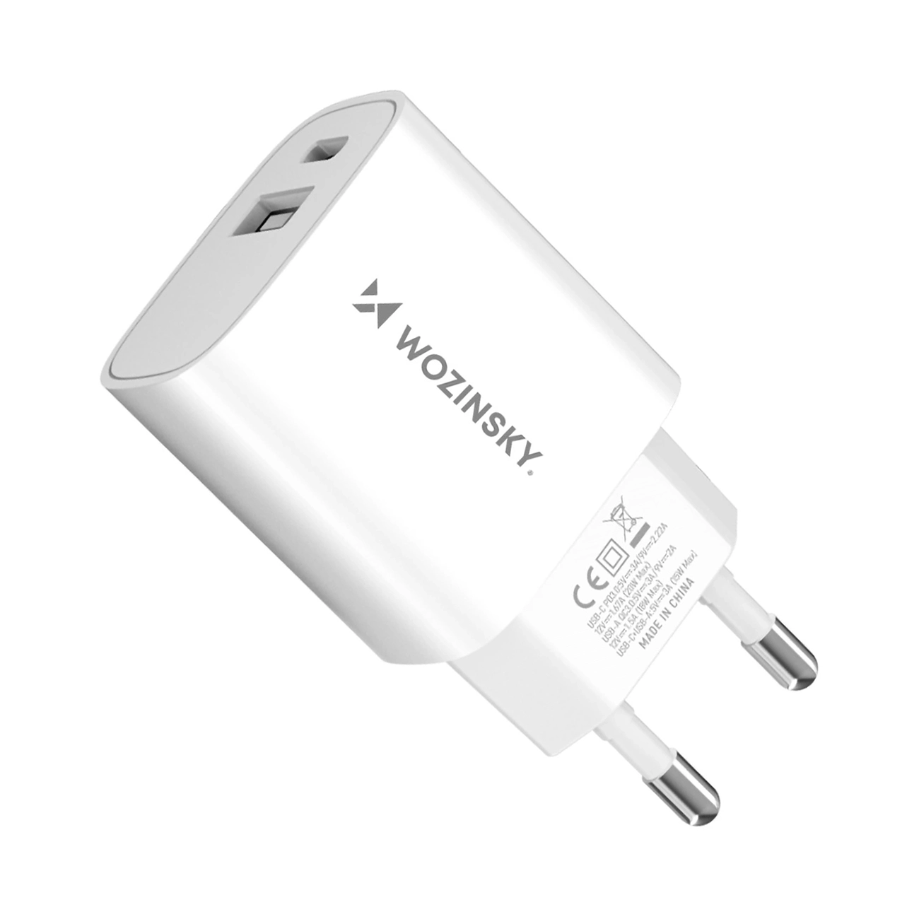 Įkroviklis Wozinsky (WGWCW) (1xUSB-C;1xUSB 3A 20W) baltas