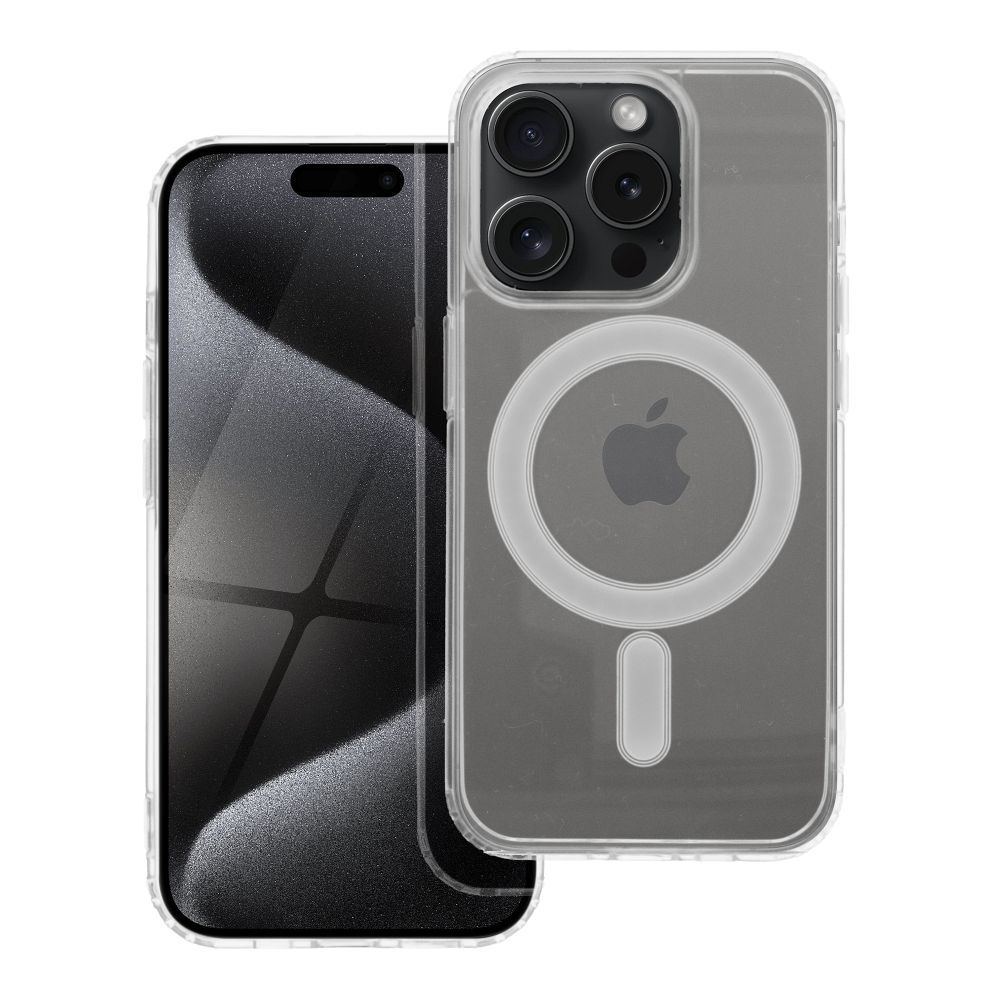 CLEAR MAG COVER dėklas, suderinamas su MagSafe, skirtas IPHONE 15 Pro, skaidrus