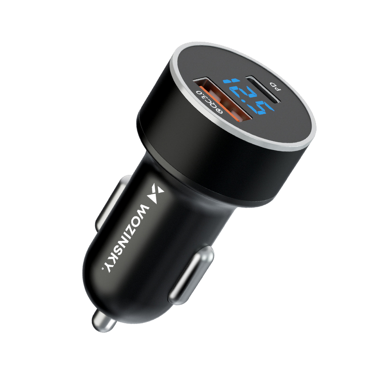 Įkroviklis automobilinis Wozinsky (WDCCAC) (1xUSB 1xUSB-C 3A) 36W juodas