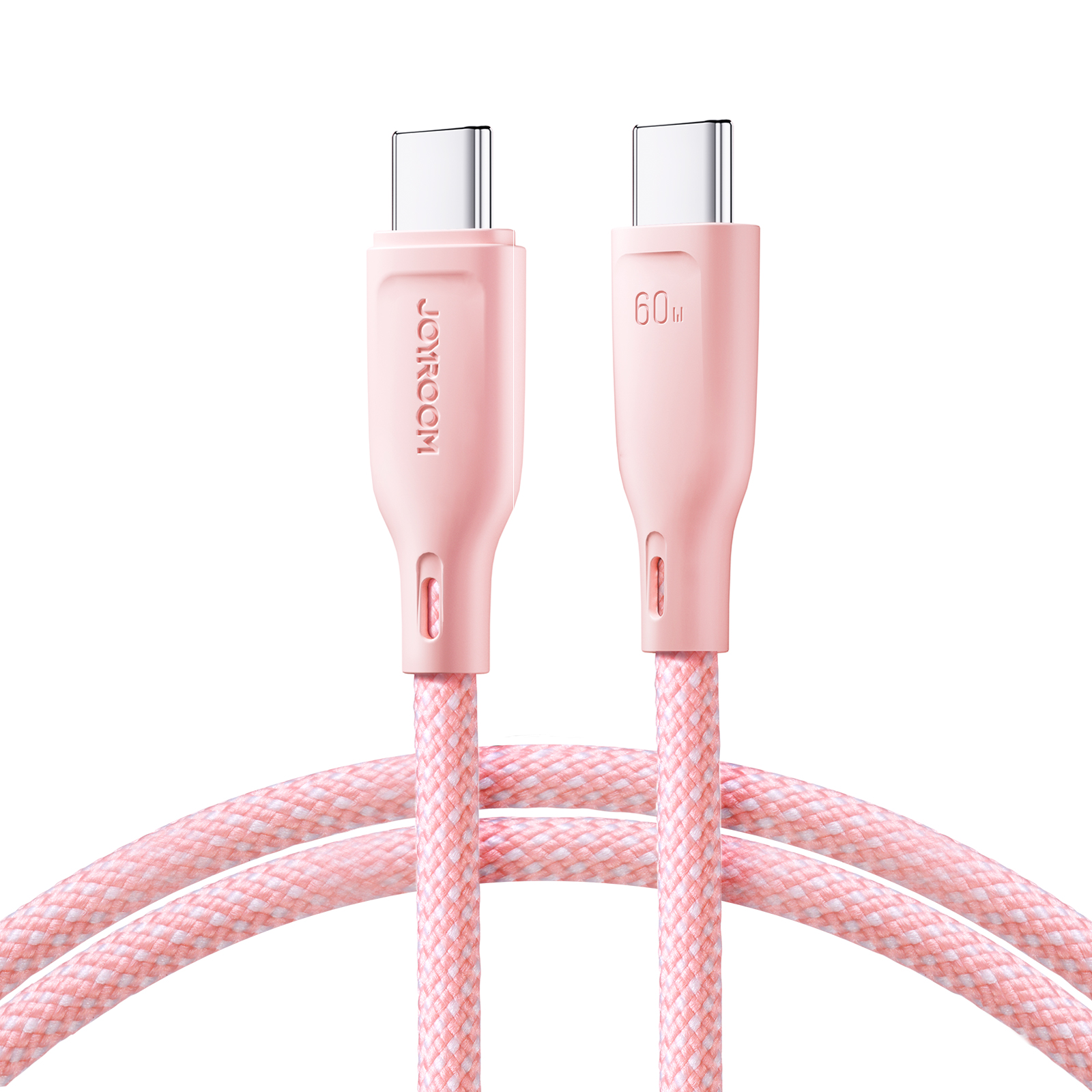 USB kabelis Joyroom (S-A34) "USB-C (Type-C) to USB-C (Type-C)" (60W 1m) rožinis