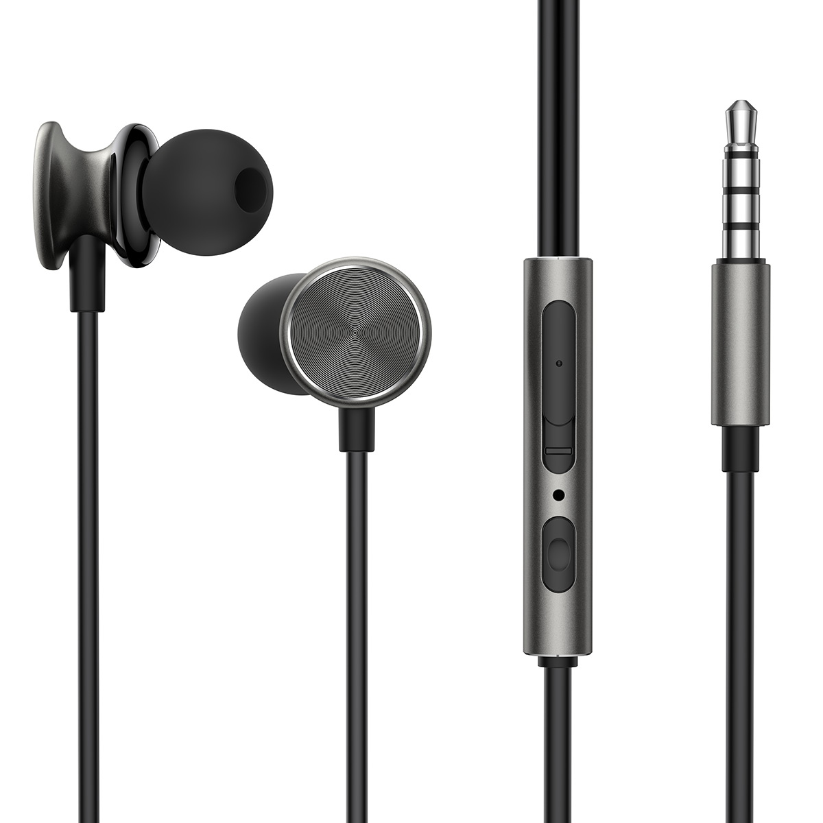 Joyroom Wired Series JR-EW03 laidinės įstatomos ausinės - tamsiai pilkos