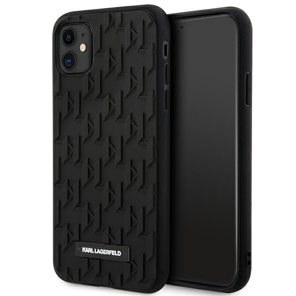 Karl Lagerfeld KLHCN61RUPKLPK 3D Monogram dėklas, skirtas iPhone 11 / XR 6.1", juodas