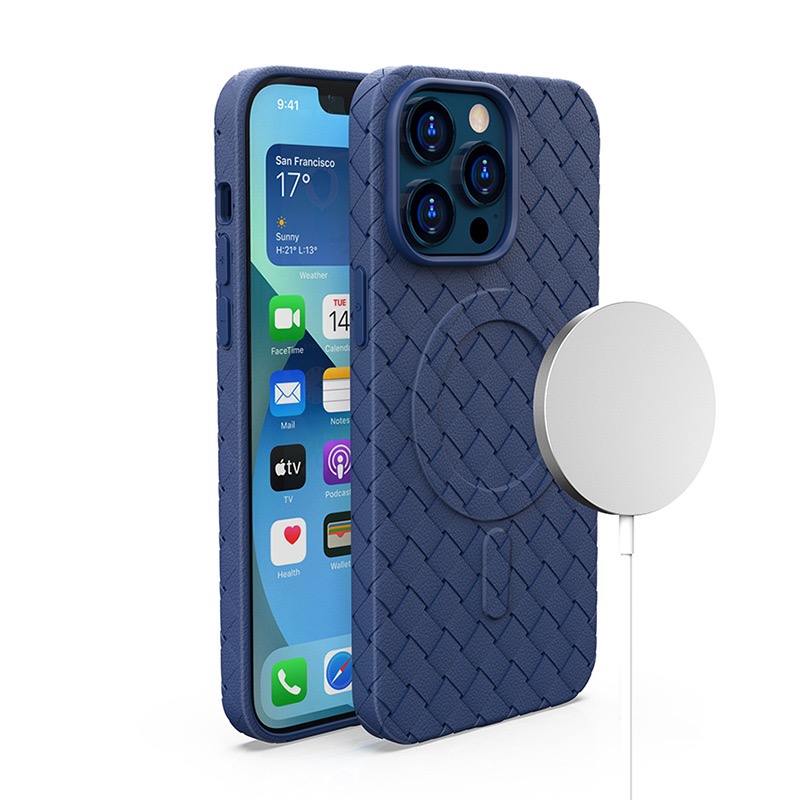 Magnetinis pintas dėklas iPhone 15 Pro - tamsiai mėlynas
