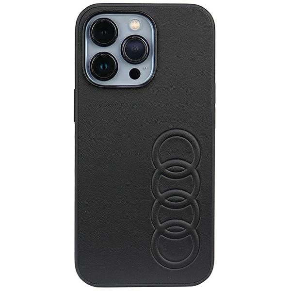 Audi sintetinės odos dėklas telefonui iPhone 13 Pro / 13 6.1" juodas/juodas kietas dėklas AU-TPUPCIP13P-TT/D1-BK