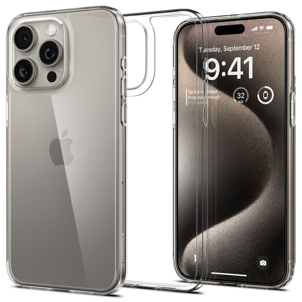 Dėklas telefonui Spigen Airskin Hybrid iPhone 15 Pro Max - skaidrus (m)