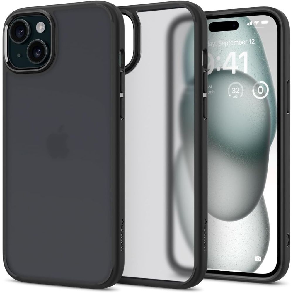 Spigen Ultra Hybrid dėklas, skirtas iPhone 15 6.1", matinis juodas