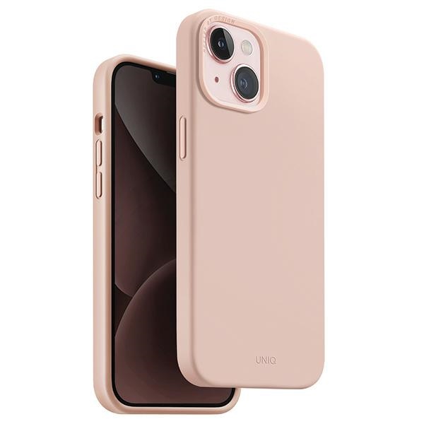 Uniq Lino Hue Magnetinis įkrovimo dėklas telefonui iPhone 15 - rožinė