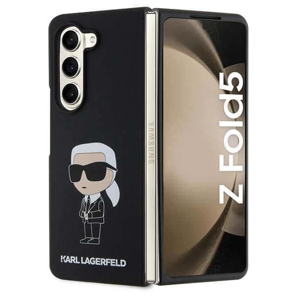 Karl Lagerfeld KLHCZFD5SNIKBCK Z Fold5 kietas dėklas juodas/juodas Silikoninis Ikonik