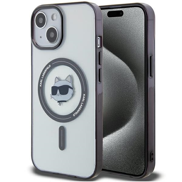 Karl Lagerfeld KLHMP15SHCHNOTK iPhone 15 6.1" skaidrus kietas dėklas IML Choupette's Head MagSafe
