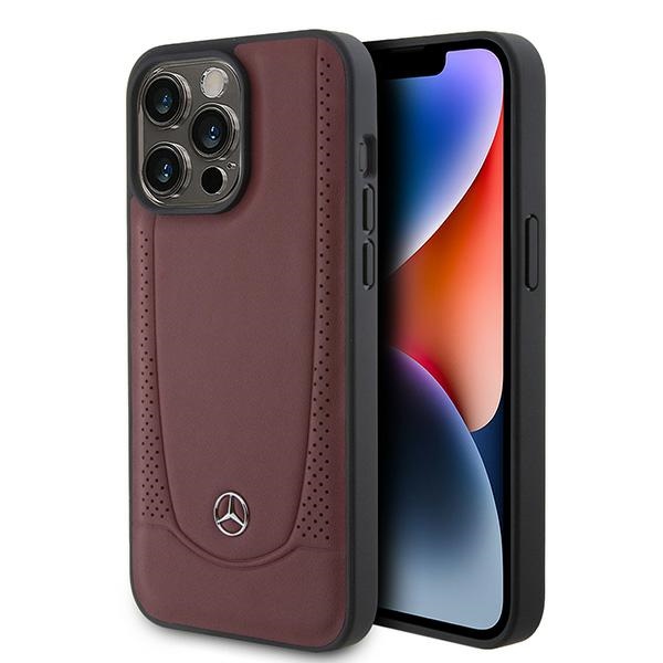 Mercedes MEHCP15LARMRE iPhone 15 Pro 6.1" raudonas/raudonas kietas dėklas Odinis Urban Bengale