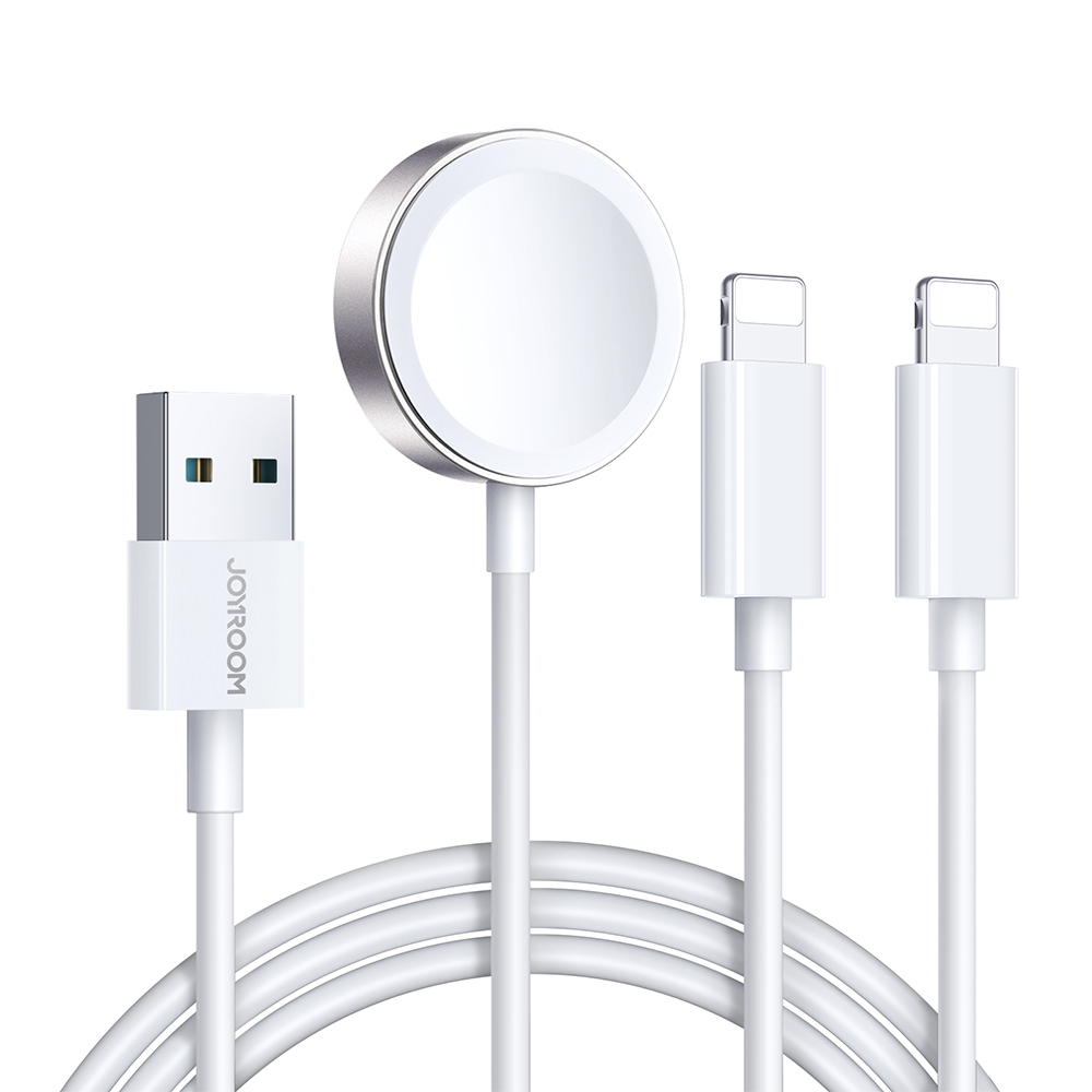 Joyroom S-IW007 3-in-1 magnetinis įkrovimo kabelis USB-A - Lightning 1.2m - baltas
