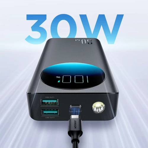 Išorinė baterija Joyroom JR-PBF02 juoda 20000mAh (30W) + Type-C laidas