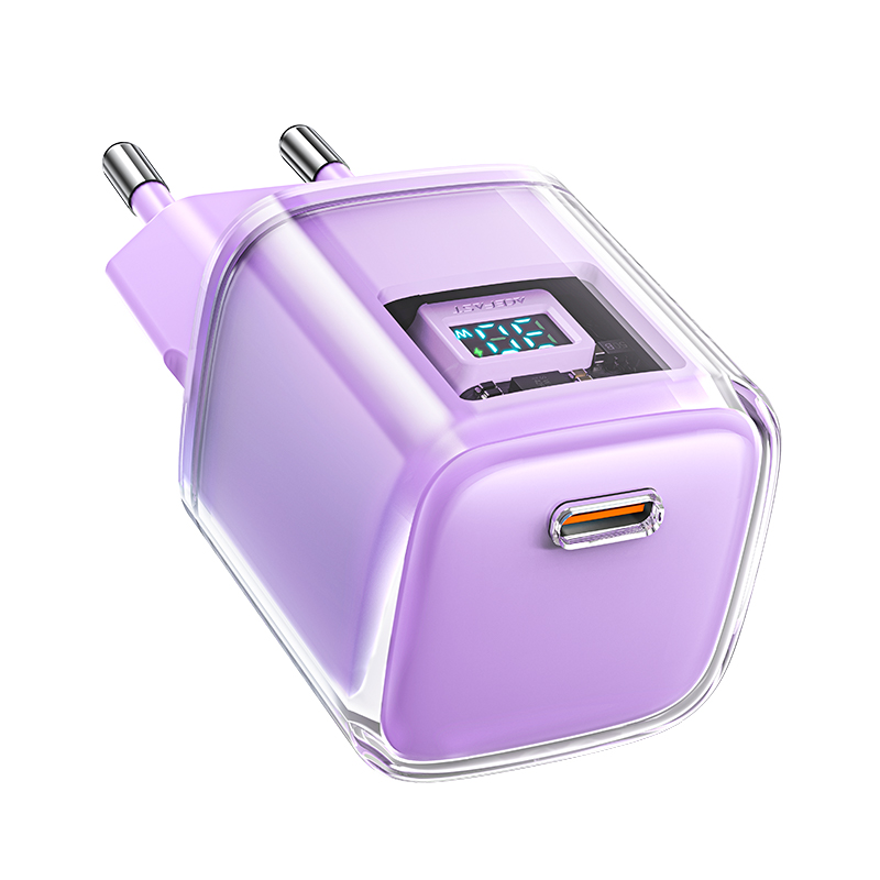 Acefast A53 PD 30W GaN USB-C įkroviklis su ekranu - violetinis