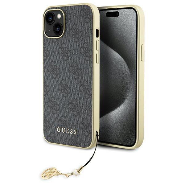 Guess 4G Charms Collection dėklas telefonui iPhone 15 Plus - pilkas
